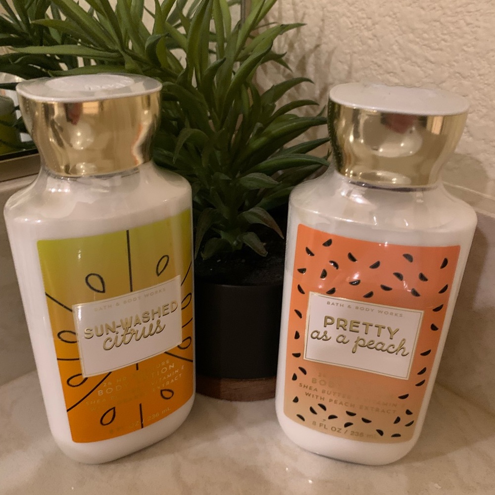 Bath & Body Works Sun-Washed Citrus & Pretty As Peach Lotion Set